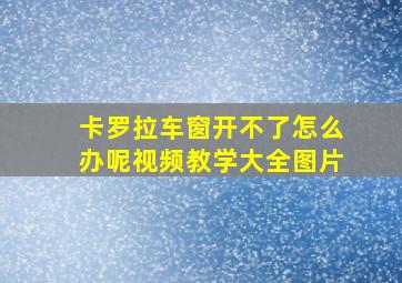 卡罗拉车窗开不了怎么办呢视频教学大全图片