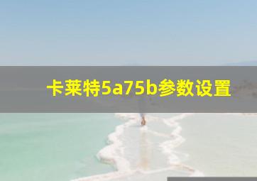 卡莱特5a75b参数设置