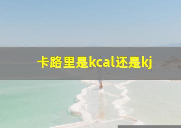 卡路里是kcal还是kj