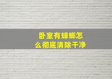 卧室有蟑螂怎么彻底清除干净