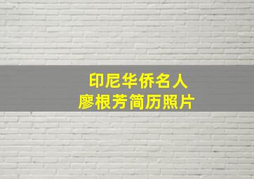 印尼华侨名人廖根芳简历照片