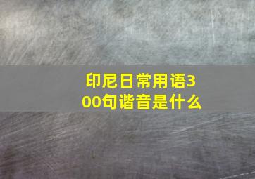 印尼日常用语300句谐音是什么