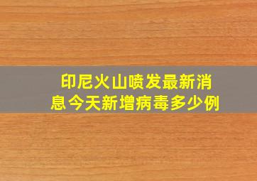 印尼火山喷发最新消息今天新增病毒多少例