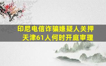 印尼电信诈骗嫌疑人关押天津61人何时开庭审理