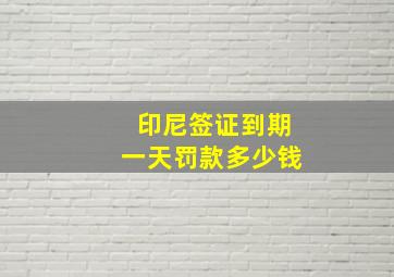 印尼签证到期一天罚款多少钱