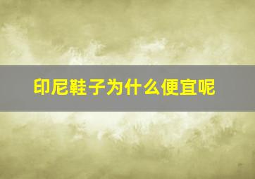 印尼鞋子为什么便宜呢