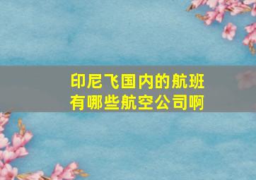 印尼飞国内的航班有哪些航空公司啊