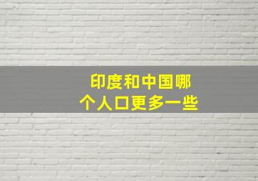 印度和中国哪个人口更多一些