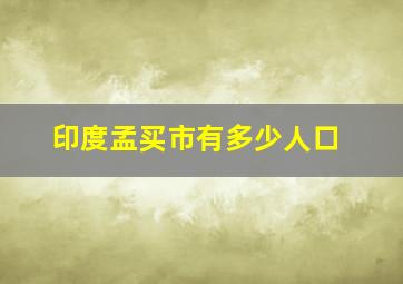 印度孟买市有多少人口