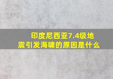 印度尼西亚7.4级地震引发海啸的原因是什么