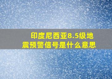 印度尼西亚8.5级地震预警信号是什么意思