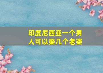 印度尼西亚一个男人可以娶几个老婆