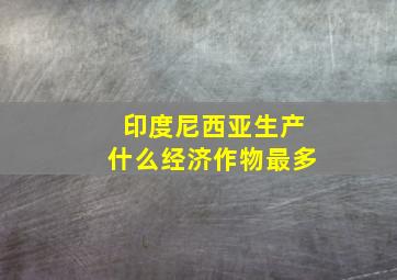 印度尼西亚生产什么经济作物最多