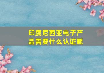 印度尼西亚电子产品需要什么认证呢