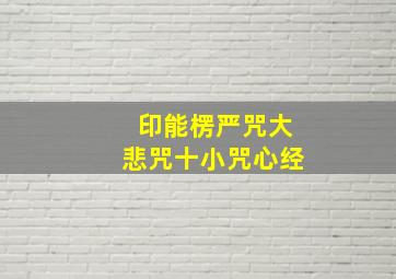 印能楞严咒大悲咒十小咒心经