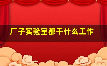 厂子实验室都干什么工作