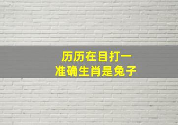 历历在目打一准确生肖是兔子