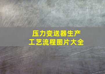 压力变送器生产工艺流程图片大全