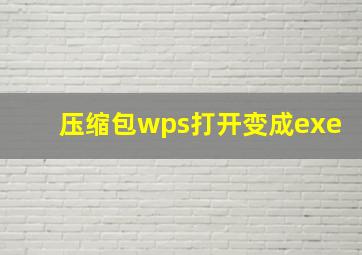 压缩包wps打开变成exe