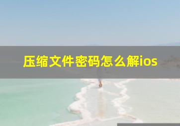 压缩文件密码怎么解ios