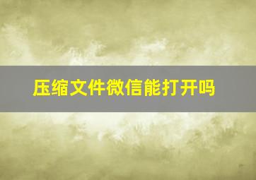 压缩文件微信能打开吗