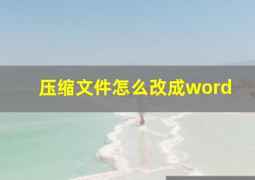 压缩文件怎么改成word