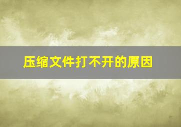 压缩文件打不开的原因