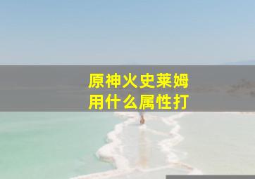 原神火史莱姆用什么属性打