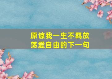 原谅我一生不羁放荡爱自由的下一句