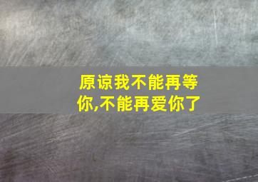 原谅我不能再等你,不能再爱你了