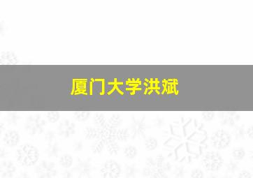 厦门大学洪斌