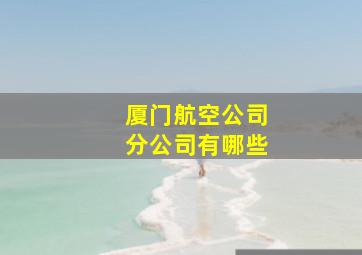 厦门航空公司分公司有哪些