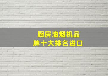 厨房油烟机品牌十大排名进口