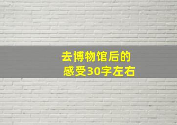 去博物馆后的感受30字左右