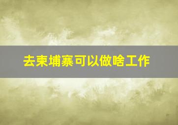 去柬埔寨可以做啥工作