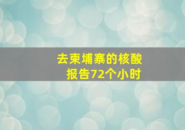 去柬埔寨的核酸报告72个小时