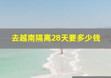 去越南隔离28天要多少钱