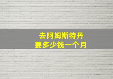 去阿姆斯特丹要多少钱一个月