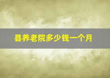 县养老院多少钱一个月