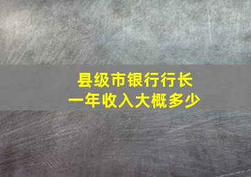 县级市银行行长一年收入大概多少