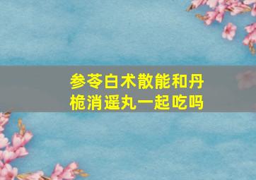 参苓白术散能和丹桅消遥丸一起吃吗