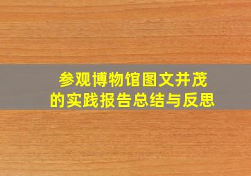 参观博物馆图文并茂的实践报告总结与反思