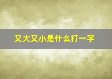 又大又小是什么打一字