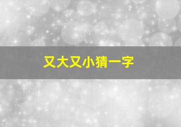 又大又小猜一字