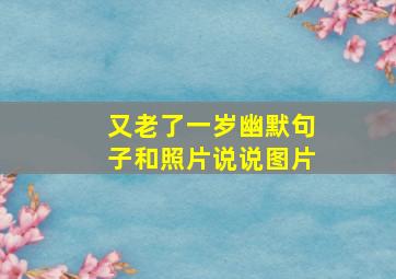 又老了一岁幽默句子和照片说说图片