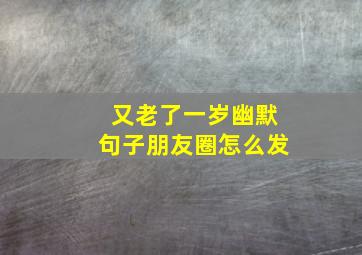 又老了一岁幽默句子朋友圈怎么发