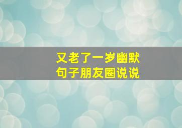 又老了一岁幽默句子朋友圈说说