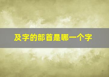 及字的部首是哪一个字