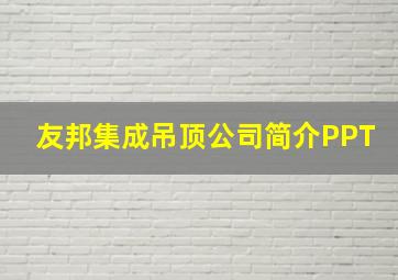 友邦集成吊顶公司简介PPT