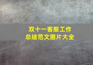 双十一客服工作总结范文图片大全